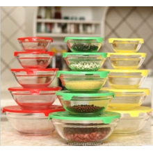 Pyrex oblique mouth glass bowl Fruit salad dessert bowls,5-Piece Glass Mixing Bowl Set